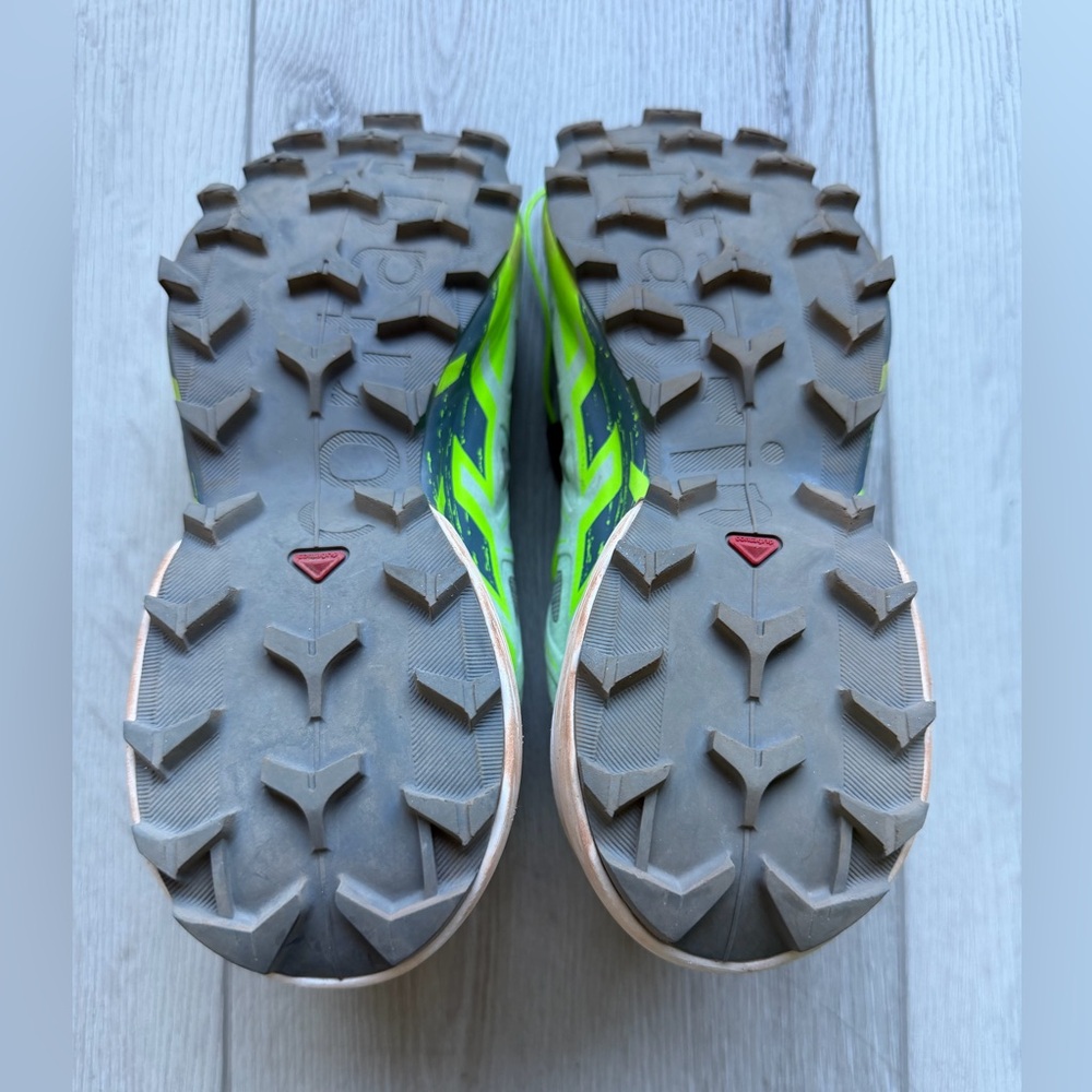 Salomon SpeedCross 6 Green and Gray Trail Running Shoes Size 7 - Picture 4 of 8